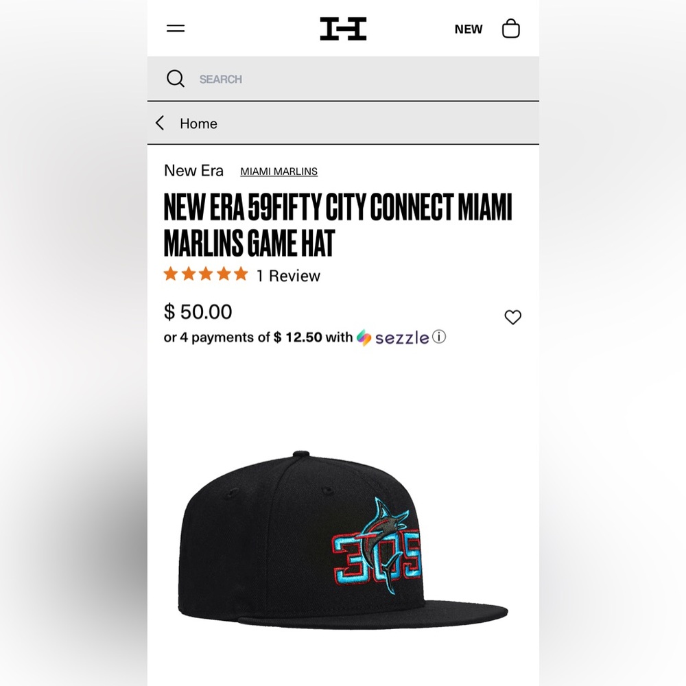 NEW ERA 59FIFTY CITY CONNECT MIAMI
MARLINS GAME HAT